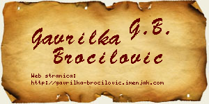 Gavrilka Broćilović vizit kartica